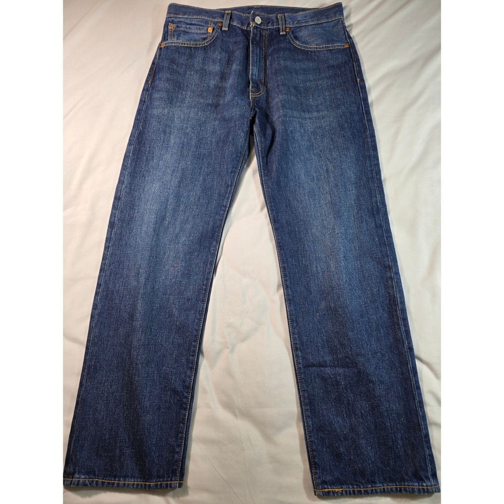 Levi's Premium 555 Big E Jeans Mens 34x32 (Fits 34x31) Blue Dark Wash Denim